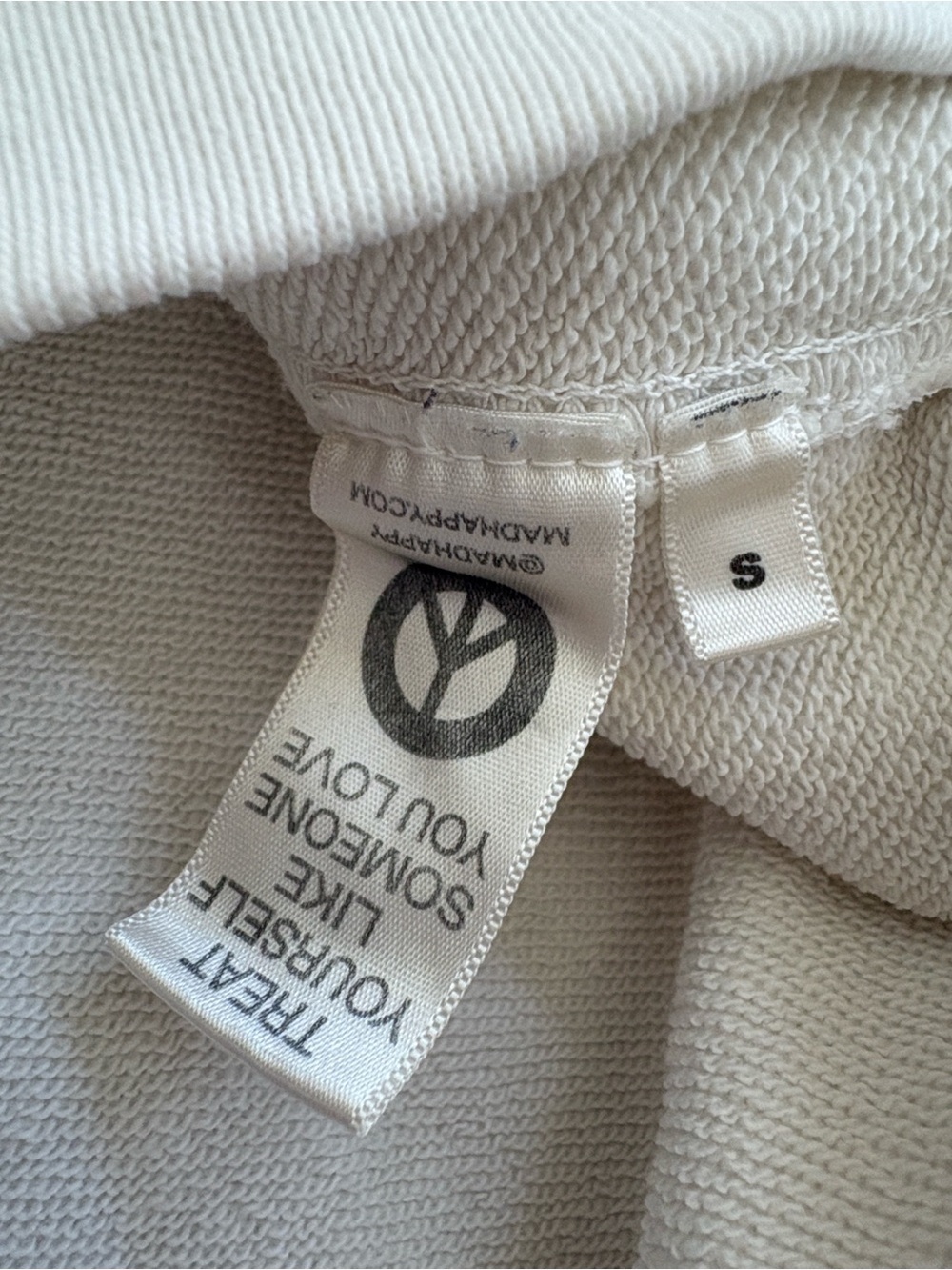 Madhappy‎ Off-White Crewneck Classics Logo Sweatshirt Pullover USA Size Small - Picture 8 of 13